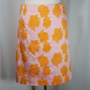 Vineyard Vines Pink and Orange Coral Print Skirt